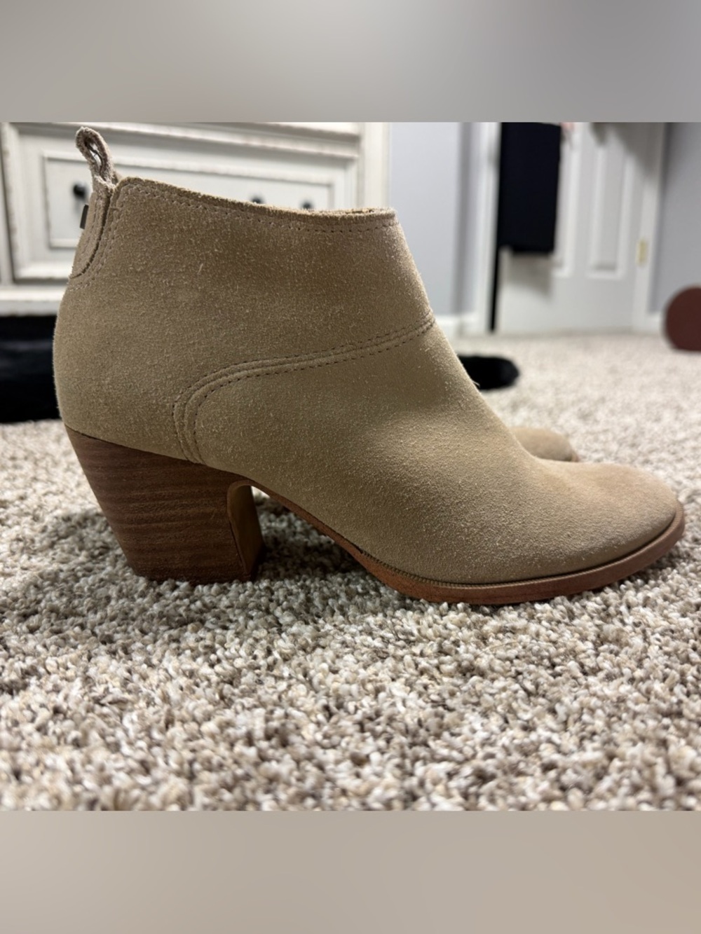 Ivanka Trump Suede Ankle Booties in Tan - Picture 5 of 8